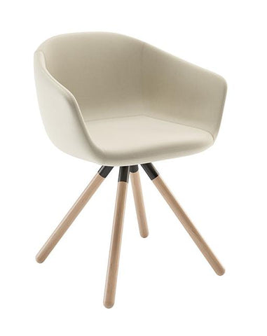 Lucrezia Armchair with Pyramid Wood Base by BBB - Bauhaus 2 Your House