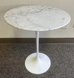 Saarinen Tulip Table - 16" Diameter Side - White Arabescato Marble - Clearance - Bauhaus 2 Your House