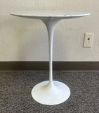 Saarinen Tulip Table - 16" Diameter Side - White Arabescato Marble - Clearance - Bauhaus 2 Your House